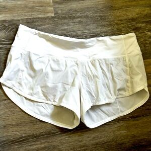 Lululemon White Speed shorts